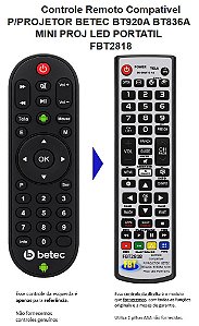 Controle Compatível Com BETEC BT920A BT836A MINI PROJ LED FBT2818