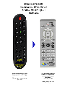 Controle Compatível Com BETEC BT920A BT836A MINI PROJ LED FBT2818