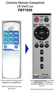 Controle Compatível Com VENTILADOR DE TETO LS FBT1536