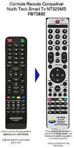 Controle Compatível Com NORTH TECH NT-32SMS TV SMART FBT2822