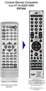 Controle Remoto Compativel Com Home Theater Cce Hm-3400 FBT490