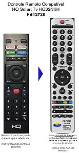 Controle Compatível Com HQ SMART TV FBT2827