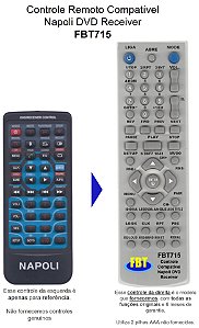 Controle Compatível Com NAPOLI AUTOMOTIVO DVD-TV8181 FBT715
