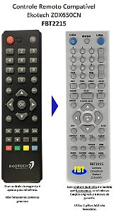 Controle Compatível Com TV DIGITAL ZDX650CN ZBT670S FBT2215