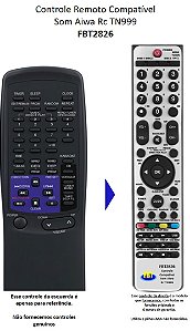 Controle Compatível Com HOME AIWA RC TN999 FBT2826