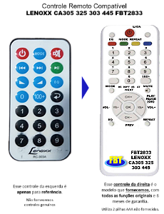 Controle Compatível Com LENOXX CX AMP CA305 CA325 CA303 CA445 FBT2833