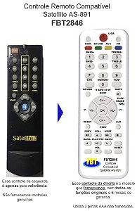 Controle Compatível Com SATELLITE AS891 FBT2846