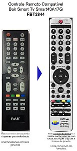 Controle Compatível Com BAK SMART43A17G FBT2844
