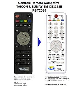 Controle Remoto Compatível Taicon & Sumay Sm-Cs3313B FBT2084