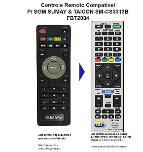 Controle Remoto Compatível Taicon & Sumay Sm-Cs3313B FBT2084