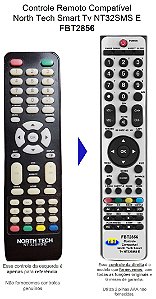 Controle Compatível Com TV NORTH TECH NT-32SMS E FBT2856
