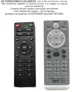 Controle Compatível Com ECOPOWER EP2240 FBT2861