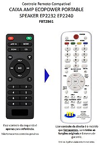 Controle Compatível C/ Ecopower Ep2232 Ep2240 FBT2861