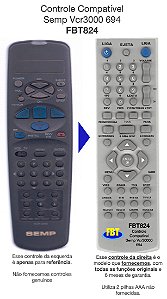 Controle Compatível Com SEMP VCR 694 3000 X683 FBT824