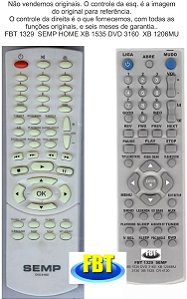 Controle Compativel Com Semp Ht Xb1535 Dvd 3160 Xb1206mu FBT1329