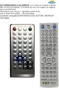 Controle Compativel Com NAVBRAS DVD AUTOM. NAVPLAY FBT2868