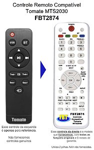 Controle Compatível Com SOUNDBAR TOMATE MTS-2030 FBT2874