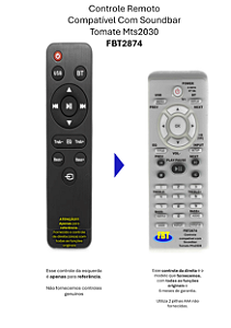 Controle Compatível Com SOUNDBAR TOMATE MTS-2030 FBT2874