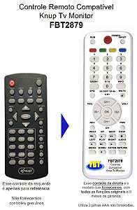 Controle Compatível KNUP TV MONITOR 14" FBT2879