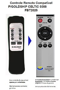 Controle Compatível Home Theater Goldship 0388 Fbt2025
