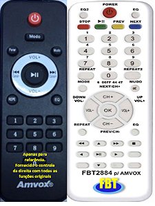 Controle Compatível AMVOX ACA850 Festa FBT2884