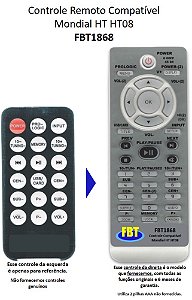 Controle Compatível Som HT08 Mondial Fbt1868