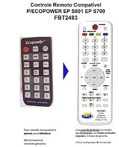 Controle Compatível Com ECOPOWER EP S700 801 FBT2483