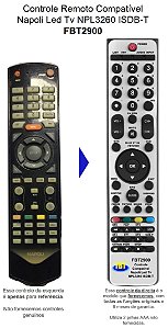Controle Compatível Com NAPOLI LEDTV NPL3260 ISDB-T FBT2900