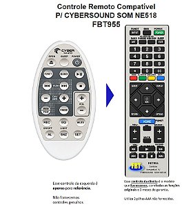 Controle Remoto Compatível com CyberSound Oval NE 518 FBT955