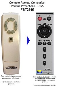 Controle Compatível com Ventilador Protection PT-355 FBT2645