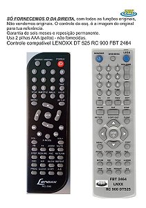 Controle Compatível Lenoxx Dt 525 Rc 900 Fbt2464