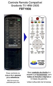 Controle Remoto Compatível Gradiente TV HRM-290S FBT1908