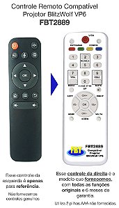 Controle Remoto Compatível Projetor BlitzWolf VP6 FBT2889