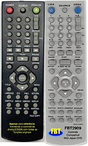 Controle Remoto Compatível MIDI JAPAN DVD FBT2909