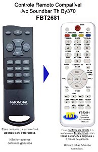 Controle Compativel P/ Soundbar Jvc Th By370 Fbt2681