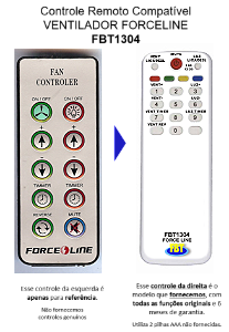 Controle Compatível com Ventilador Forceline FBT1304