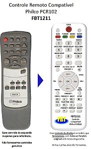 Controle Remoto Compatível Som Philco Pcr-102 FBT1211
