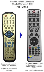 Controle Compatível para Microsys MS-03 Mondial FBT2913