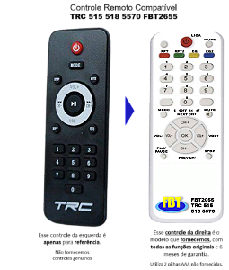 Controle Remoto Compatível TRC 515 518 1000 5570 FBT2655