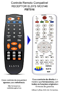 Controle Remoto Compatível Com RECEP ELSYS MC0146 BRANCO FBT516