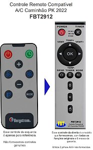 Controle Remoto Compatível A/C Caminhão PK2022 - FBT2912