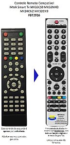 Controle Compatível TV LED MTEK MK32CS9 MK32CS1NB FBT2916