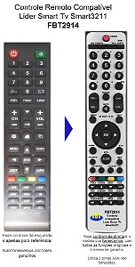 Controle Remoto Compatível  Com LIDER-SMART3211 - SMART50UHD FBT2914