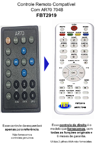 Controle Compatível Com AR70 704B FBT2919