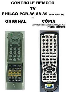 Controle Remoto Compatível - Philco Tv Pcr-86 Pcr88 Pcr89 Com Funcoes Pip