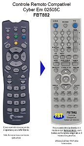 Controle Remoto Compatível - Tv Lcd CYBER EN 2505C LCD / 1933 AM FBT882