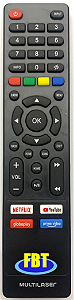 Controle Remoto Compativel  Com Smart TV Multilaser FBT9147