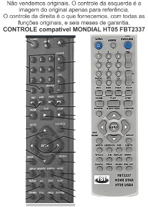 Controle Compatível Com  HOME MONDIAL D05 HOME STAR USB II FBT2337