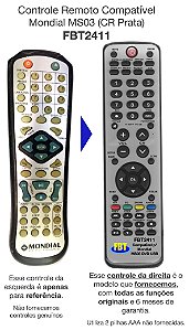 Controle Compatível Com   HOME MONDIAL MS-03 (CR Prata) - FBT2411