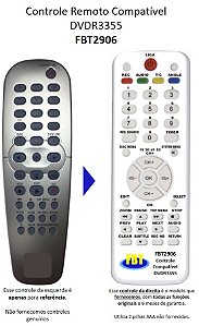 Controle Compatível Com DVD RW PHILIPS DVD GRAVADOR DVDR3355 FBT2906